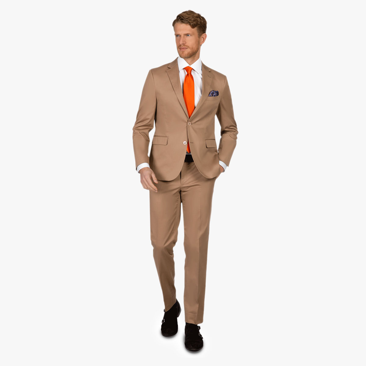 Anzug Genf aus Baumwolle/Elasthan in beige